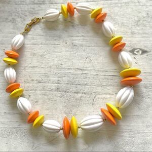 Napier orange  yellow and white large beaded necklace